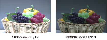 「180-View」:F/1.7、標準的なレンズ:F/2.8